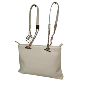 Gianni Versace Cream Chain Flower Handle Handbag